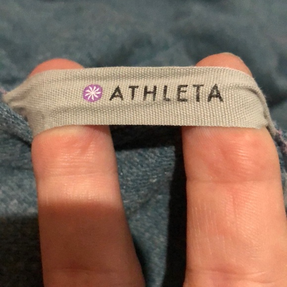 [ATHLETA] Funnel Cowl Neck Blue Pullover Sweater Sweatshirt - Picture 4 of 10